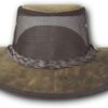 Wide Brim Foldaway Bronco Cooler Leather Hat - Item 2080