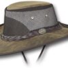 Wide Brim Foldaway Bronco Cooler Leather Hat - Item 2080
