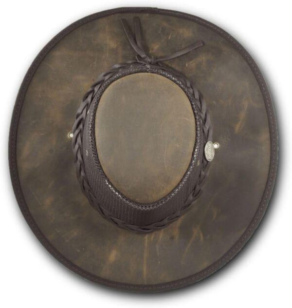 Wide Brim Foldaway Bronco Cooler Leather Hat - Item 2080