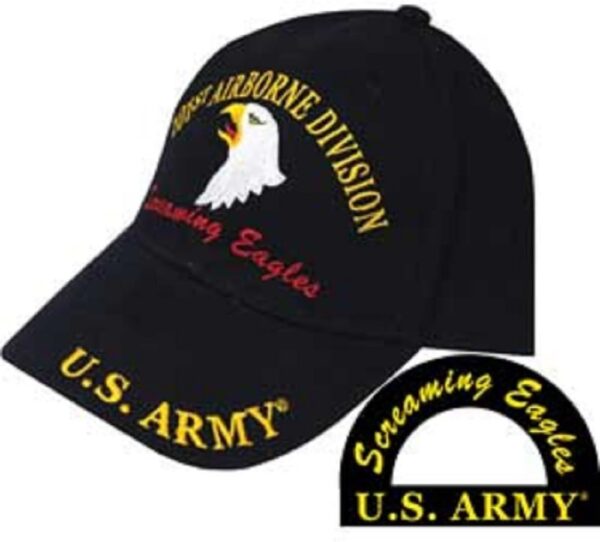 Army 101st Airborne Screaming Eagles Division Black Embroide...
