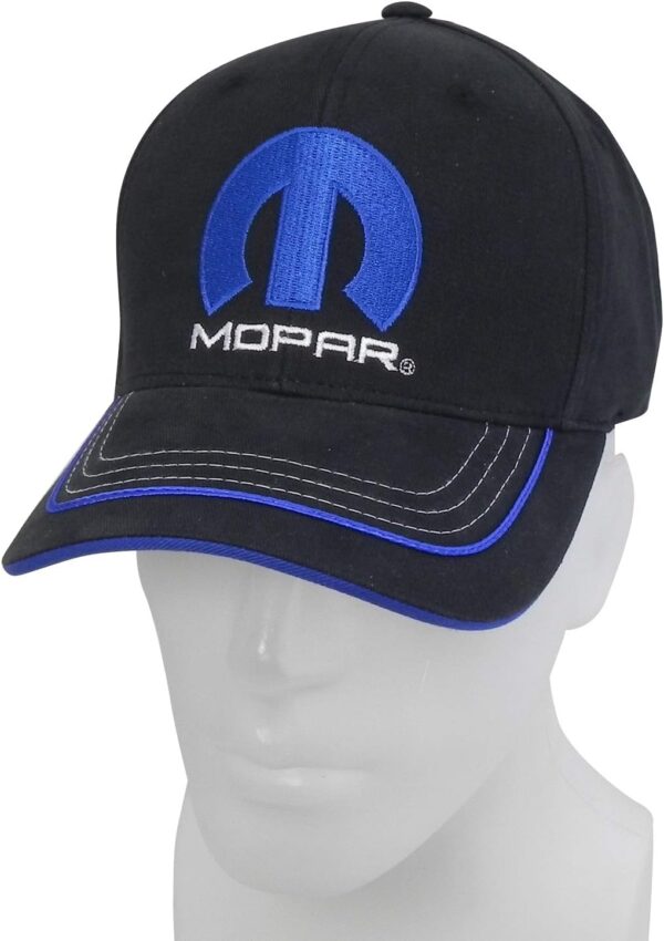 CarBeyondStore - Mopar Blue M Logo Black Baseball Cap