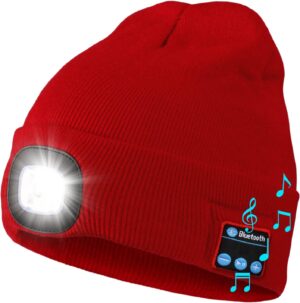 Wmcaps Bluetooth Beanie with a Light, Unisex USB Rechargeabl...