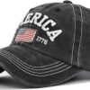 Cot-Oath Mens Baskeball Cap Women Hat - American Flag Hat Un...