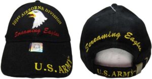 Army 101st Airborne Screaming Eagles Division Black Embroide...