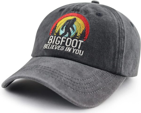 Bigfoot Believes in You Hat, Embroidered Adjustable Wash Ret...
