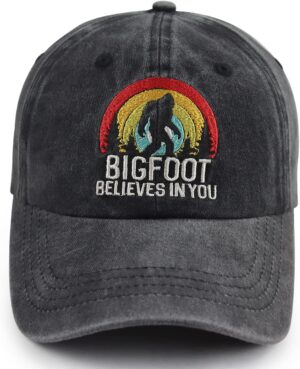 Bigfoot Believes in You Hat, Embroidered Adjustable Wash Ret...