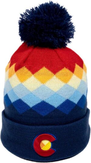 YoColorado Argyle Colorado Pom Pom Beanie - Mountain Winter ...