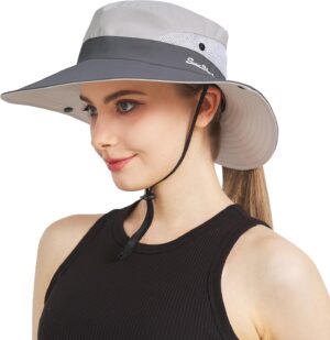 NPJY Sun Hats for Women Men 3” Wide Brim UPF 50+ Fishing Bea...