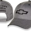 Heather Grey Chevrolet Bowtie Twill Hat with Adjustable Clos...