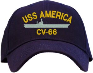 USS America CV-66 Embroidered Baseball Cap - Navy