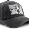 Bigfoot American Flag Hat for Men Women, Funny Adjustable Co...