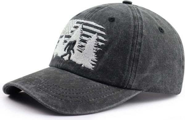Bigfoot American Flag Hat for Men Women, Funny Adjustable Co...