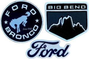 Ford Bronco Big Bend Patch 3-Pack – Embroidered Heat Seal Pa...