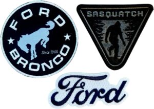 Ford Bronco Sasquatch Patch 3-Pack – Embroidered Heat Seal P...