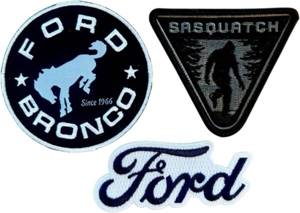 Ford Bronco Sasquatch Patch 3-Pack – Embroidered Heat Seal P...