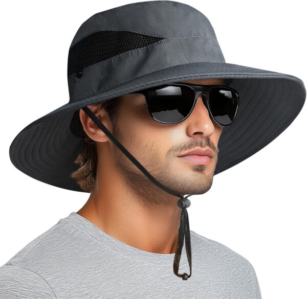 PFFY Sun Bucket Hats for Men Women 3” Wide Brim UPF 50+ Fish...