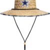 FOCO Men's NFL Team Logo Floral Lifeguard Beach Straw Sun Ha...