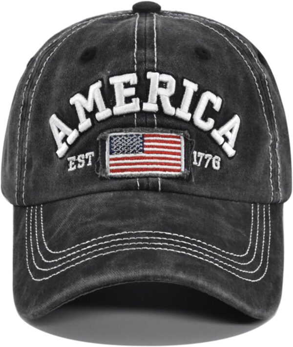Cot-Oath Mens Baskeball Cap Women Hat - American Flag Hat Un...