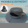 PFFY Sun Bucket Hats for Men Women 3” Wide Brim UPF 50+ Fish...
