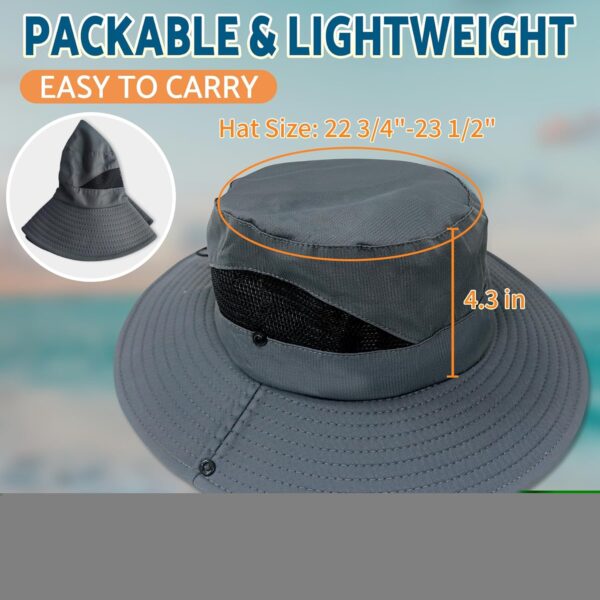 PFFY Sun Bucket Hats for Men Women 3” Wide Brim UPF 50+ Fish...