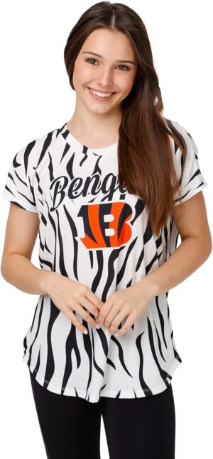 FOCO Women's NFL Team Logo Ladies Fashion Tunic Top Shirt