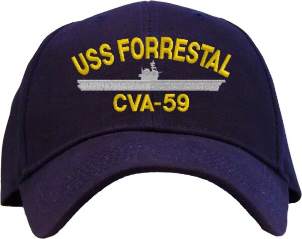 USS Forrestal CVA-59 Embroidered Baseball Cap - Navy