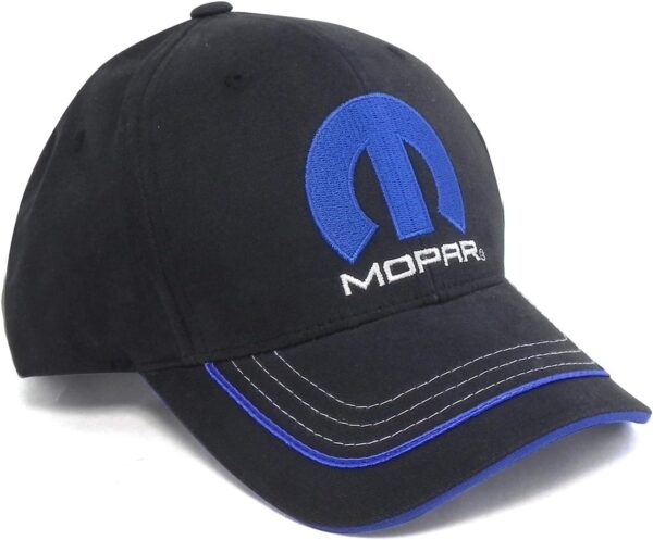 CarBeyondStore - Mopar Blue M Logo Black Baseball Cap