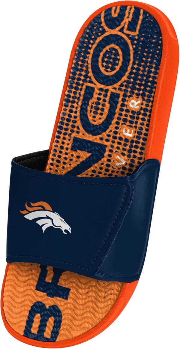 FOCO Denver Broncos NFL Mens Gradient Wordmark Gel Slide - M