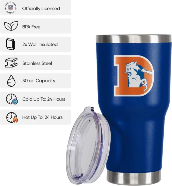 FOCO NFL unisex NFL Team Logo 30oz Insulated Stainless Steel...