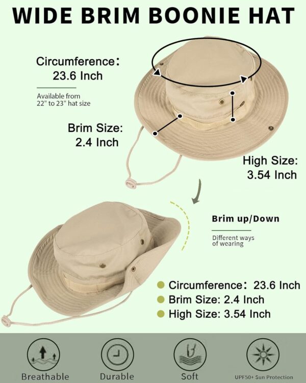 Sun Hats for Men Women Bucket Hat UPF 50+ Boonie Hat Foldabl...