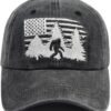 Bigfoot American Flag Hat for Men Women, Funny Adjustable Co...