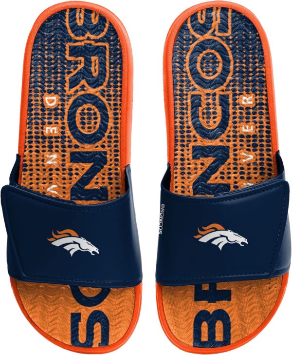 FOCO Denver Broncos NFL Mens Gradient Wordmark Gel Slide - M