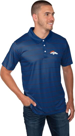 FOCO Men's NFL Team Logo Polo Short Sleeve Polyester Shirt
