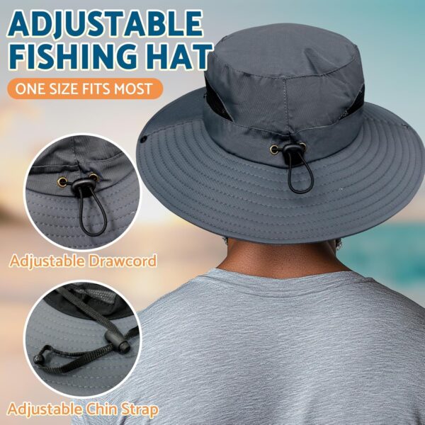PFFY Sun Bucket Hats for Men Women 3” Wide Brim UPF 50+ Fish...