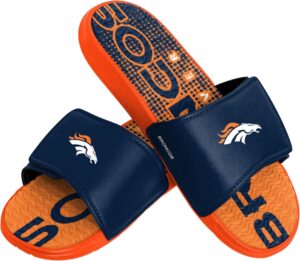 FOCO Denver Broncos NFL Mens Gradient Wordmark Gel Slide - M