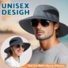 PFFY Sun Bucket Hats for Men Women 3” Wide Brim UPF 50+ Fish...
