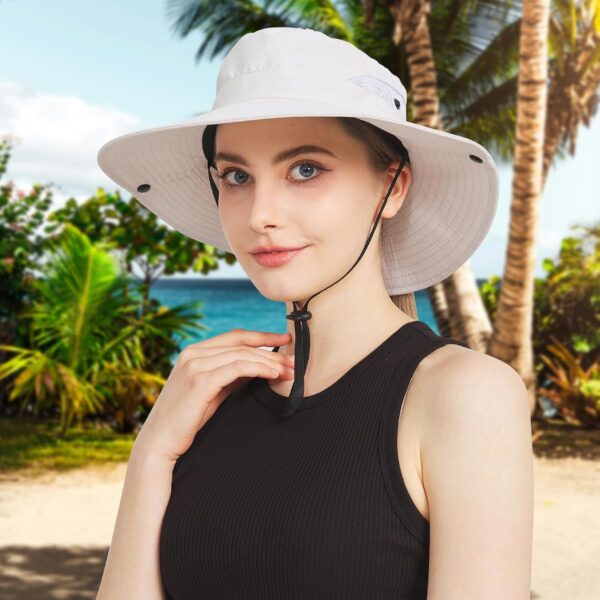 NPJY Sun Hats for Women Men 3” Wide Brim UPF 50+ Fishing Bea...