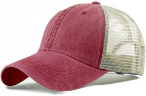 Vintage Washed Trucker Hat Distressed Adjustable Mesh Baseba...