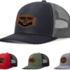 Custom Leather Patch Trucker Hat - Personalized Baseball Cap...