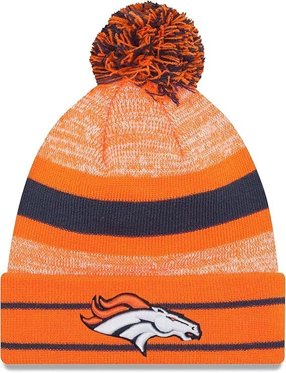 New Era Men's Team Logo Cuffed Knit Pom Hat (US, Alpha, One ...