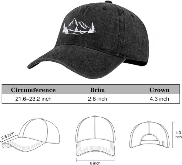 Mountain Baseball Cap Adjustable Unisex - Lightweight Foldab...