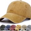 HH HOFNEN Men Women Washed Distressed Twill Cotton Baseball ...