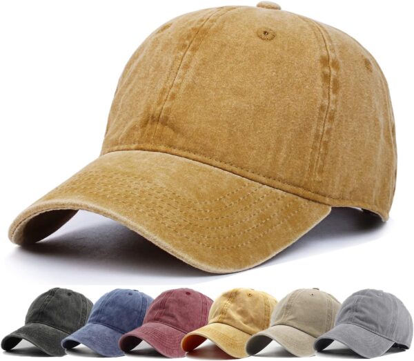 HH HOFNEN Men Women Washed Distressed Twill Cotton Baseball ...