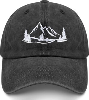 Mountain Baseball Cap Adjustable Unisex - Lightweight Foldab...