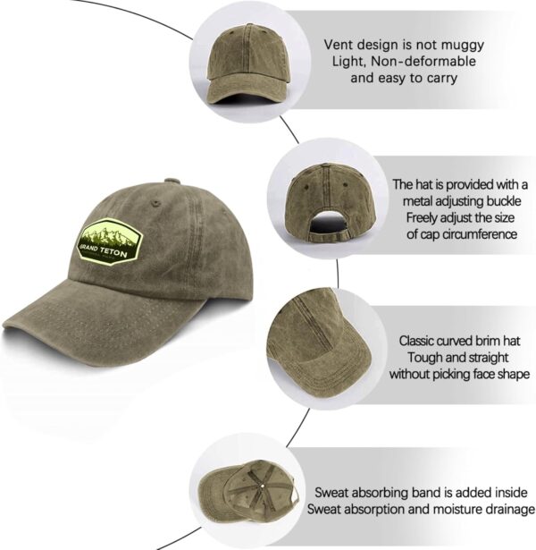 Grand Teton National Park Golf hat Baseball Hats Pigment Kha...
