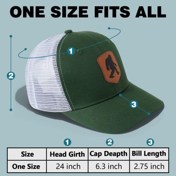 Mesh Bigfoot Hat Leather Cap for Men- Great Snapback Closure...