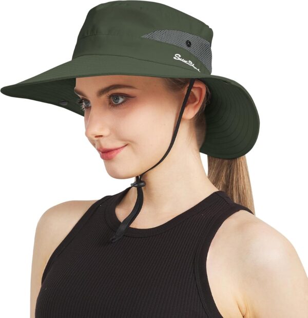 NPJY Sun Hats for Women Men 3” Wide Brim UPF 50+ Fishing Bea...