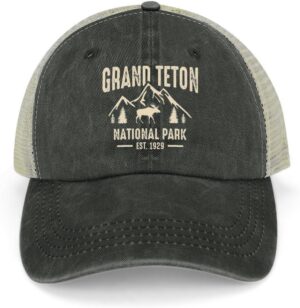 Mesh Hat Mesh Snapback Cap for Men Ball Cap Grand Teton Nati...
