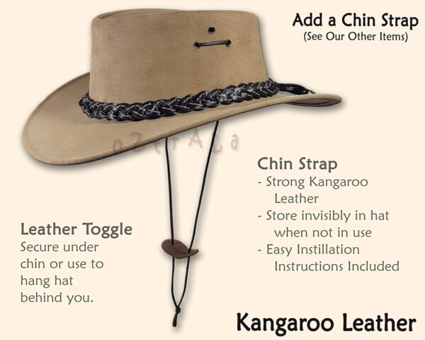 Oztrala Hat Oilskin Canvas Australian Outback Leather Mens B...