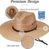 Wallaroo Hat Company Men’s Baja Fedora – Natural Wide Brim S...